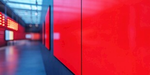 红色走廊的现代空间景致