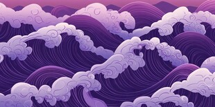 紫色奇幻海浪背景图案