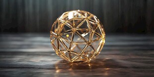 金色几何球形发光装饰品