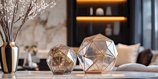 几何玻璃摆件 点亮家居格调