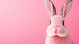 粉色萌兔特写