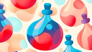 多彩魔法药剂瓶插画图案