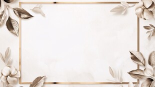 金框花卉背景空白图