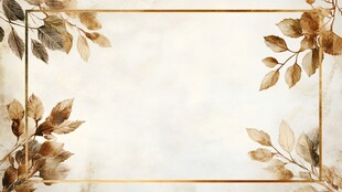 金色叶框简约背景图