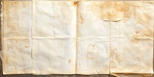 古老泛黄的折叠纸张