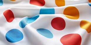 多彩波点布料纹理特写