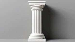 古典白色罗马柱模型展示