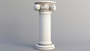古典罗马柱雕塑3D模型