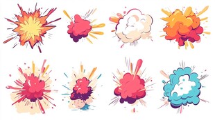 多彩爆炸效果插画素材