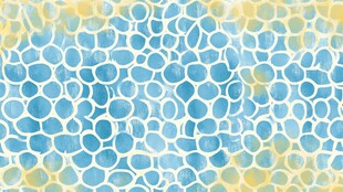蓝黄渐变水彩细胞纹理图案
