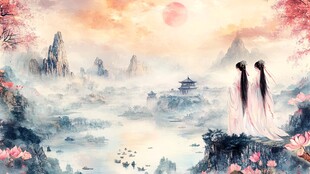 仙侠眷侣共赏山河美景