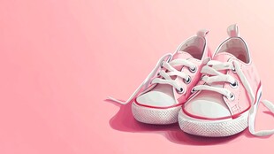 粉色可爱儿童帆布鞋