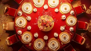 中式豪华圆桌宴会场景布置