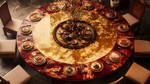 中式豪华团圆餐桌布置