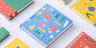 多彩图案笔记本展示