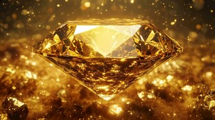 璀璨金色钻石闪耀光芒