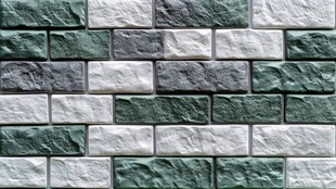 绿白灰三色仿石砖墙纹理