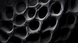 黑色蜂窝状纹理特写
