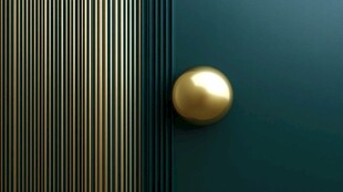 绿底金球极简装饰元素