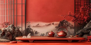 中式古风茶景雅致氛围