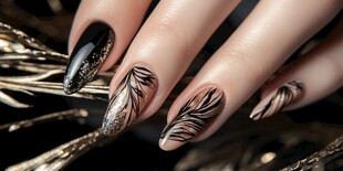 奢华羽毛美甲艺术展示