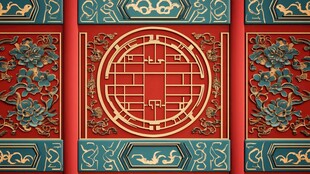 中式古典雕花墙面装饰
