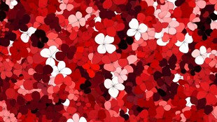 红色缤纷花朵背景图案