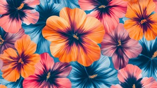 缤纷绚丽花卉图案背景