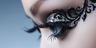 创意骷髅眼妆特写