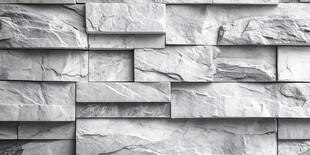 灰白石砌墙面纹理特写