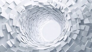 白色立体方块构成的旋涡