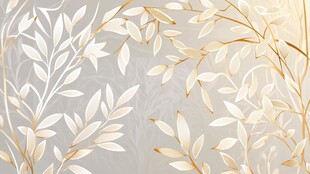 金色枝叶纹理背景图案