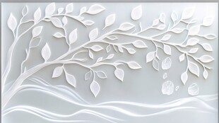 白色浮雕树纹装饰图案