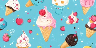 缤纷冰淇淋图案背景