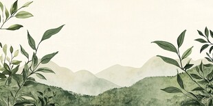 山林绿意间的清新植物景