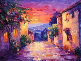 夕阳下的宁静小巷