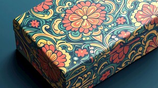 多彩花卉图案精美包装盒