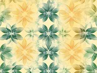清新花卉无缝图案背景