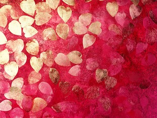 爱心红底梦幻纹理背景