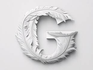 羽毛装饰的立体字母G
