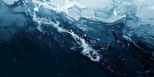 深海涌动的蓝色浪花