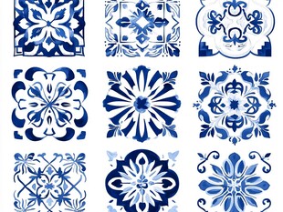 蓝白中式传统花纹图案集