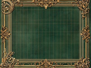 复古绿底金色雕花边框背景