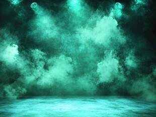 梦幻绿调舞台烟雾场景