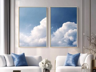蓝天白云装饰画装点客厅