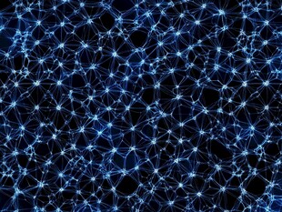 蓝色网络状科技感背景图