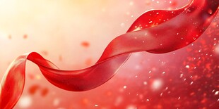 飘动红绸 梦幻喜庆背景