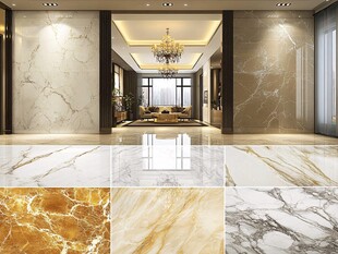 奢华大理石家装地板墙面展示