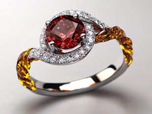 红钻镶钻戒指璀璨夺目