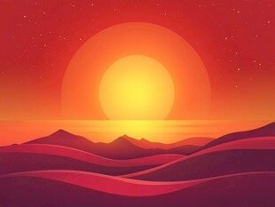 沙漠日落美景